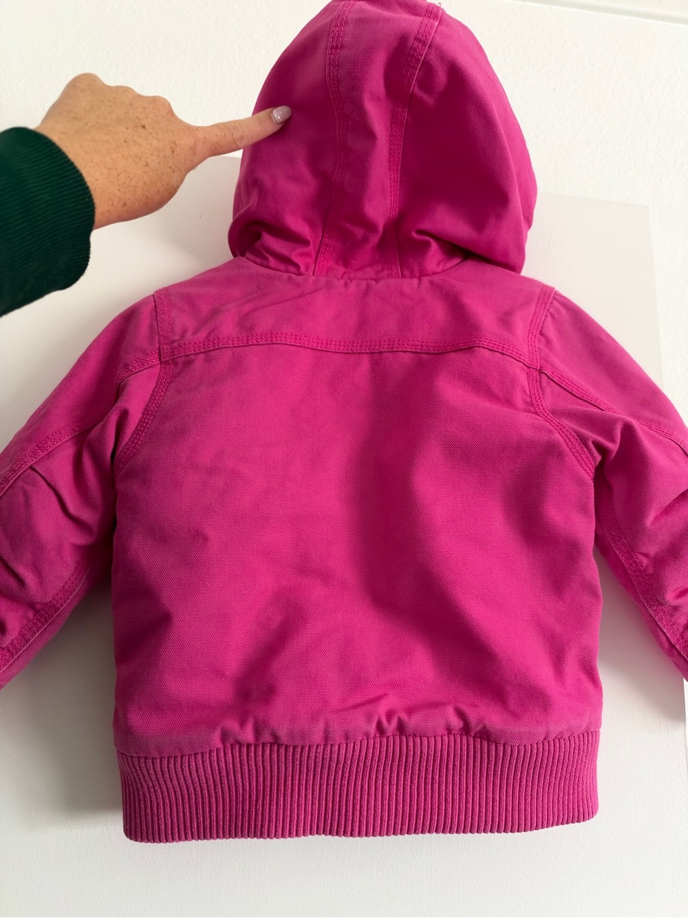 Carhartt Girls' Bright Pink Hooded Puffer Jacket - Picture 5 of 8